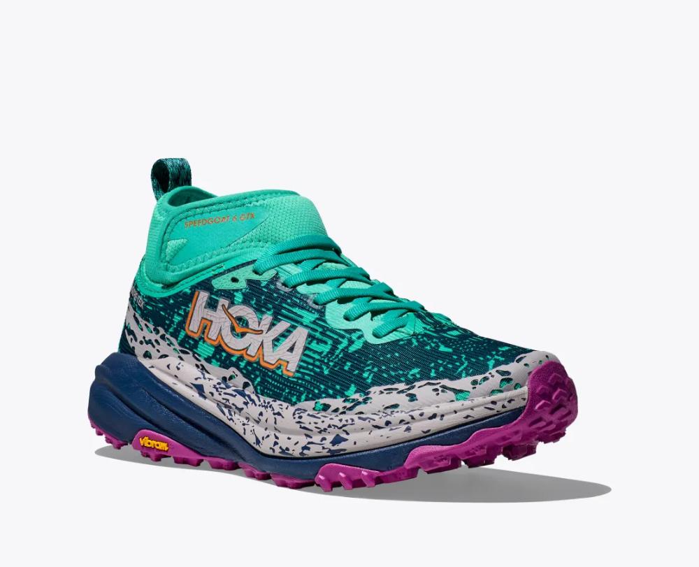 Hoka - Speedgoat 6 Mid Gtx - Women's - Electric Aqua / Midnight