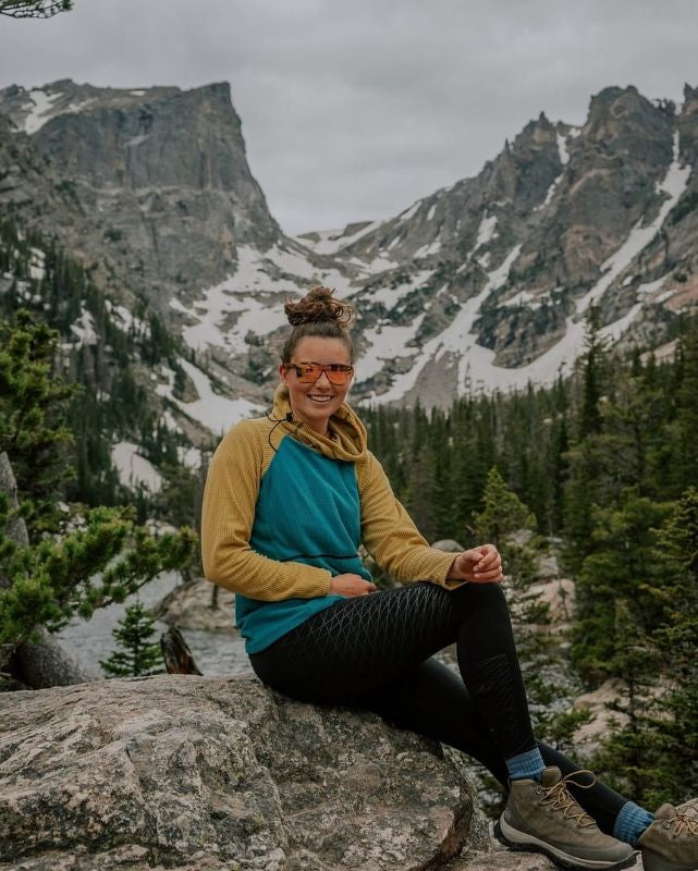 Optic Nerve - Ecotone - Shiny Black frame; Zebra Wood Temples Green Mirror