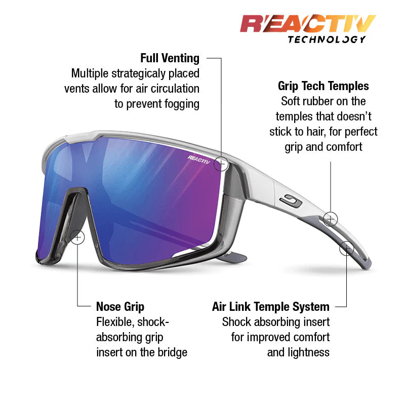 Julbo - Fury - Matte White / Translucent Gray; REACTIV 1-3 High Contrast