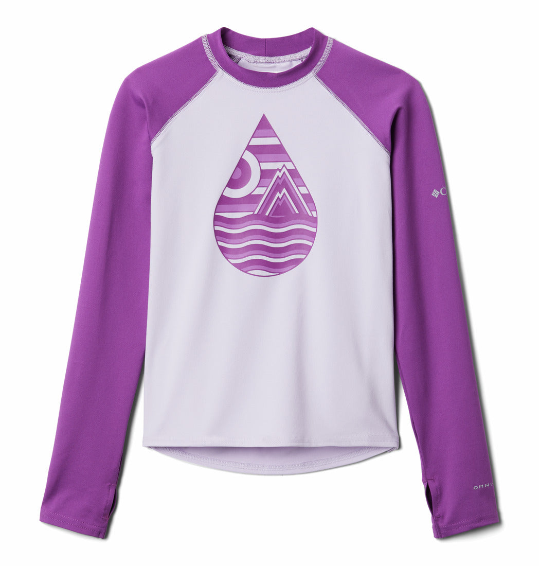 Columbia - Sandy Shores Printed LS Sunguard Youth - Orchid Dots