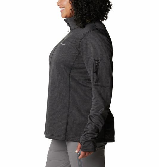 Columbia - Park View Grid Fleece 1/2 Zip - Women's Plus - Black Heather