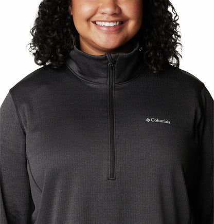 Columbia - Park View Grid Fleece 1/2 Zip - Women's Plus - Black Heather