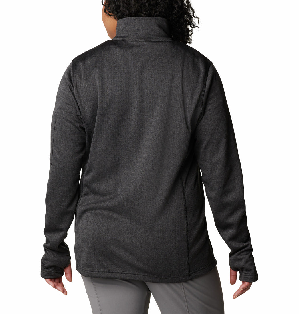 Columbia - Park View Grid Fleece 1/2 Zip - Women's Plus - Black Heather