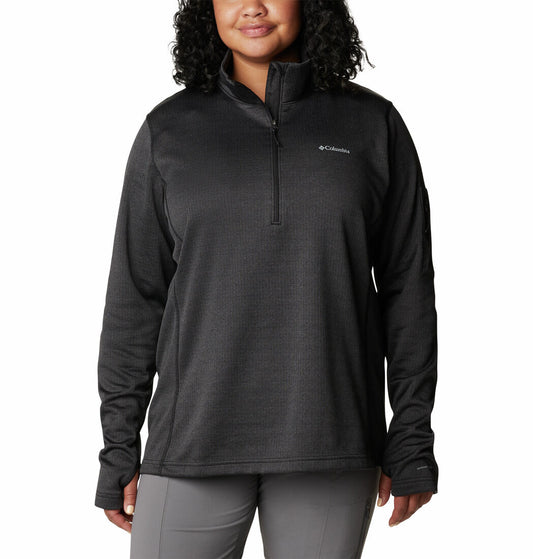 Columbia - Park View Grid Fleece 1/2 Zip - Women's Plus - Black Heather