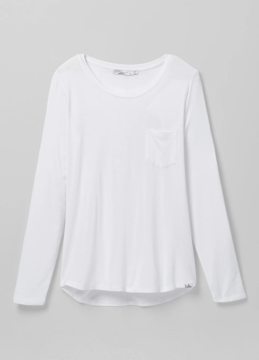 Prana - Foundation Long Sleeve Crew Womens - White