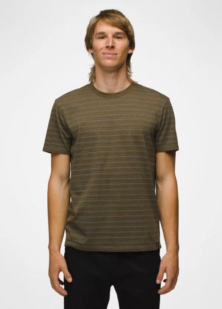 Prana - prAna Crew T-Shirt - Men's - Cargo Green Stripe