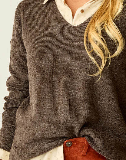 Carve Designs - Zella Merino Sweater - Espresso Heather