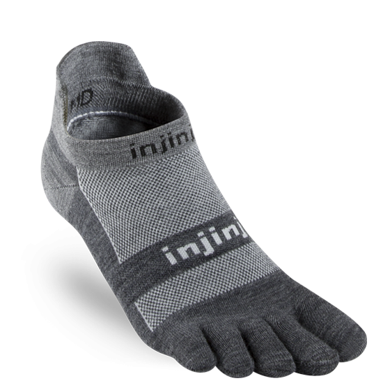 Injinji - Run Lightweight No-Show NuWool - Charcoal