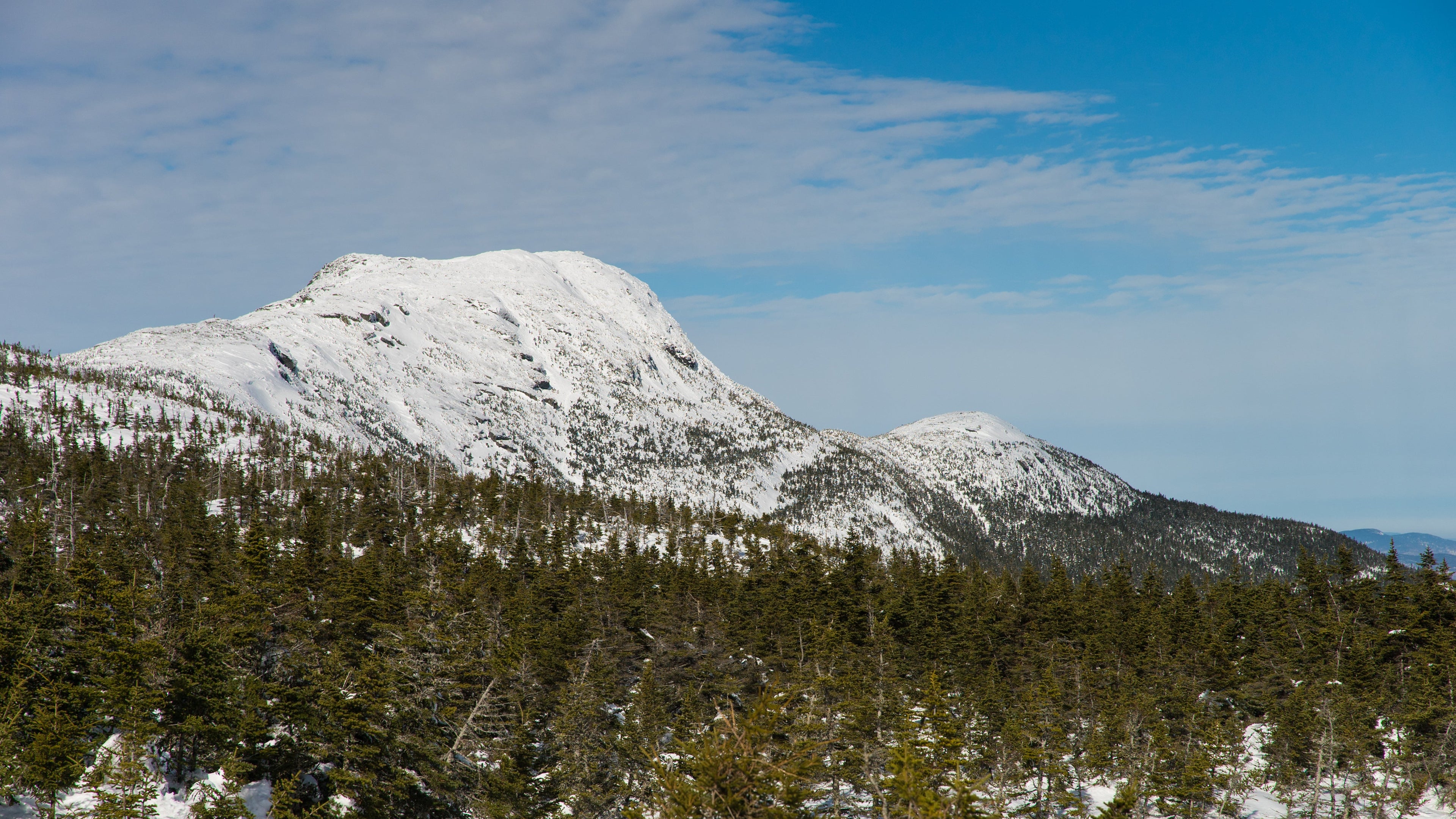 summit of camels hump in the winter