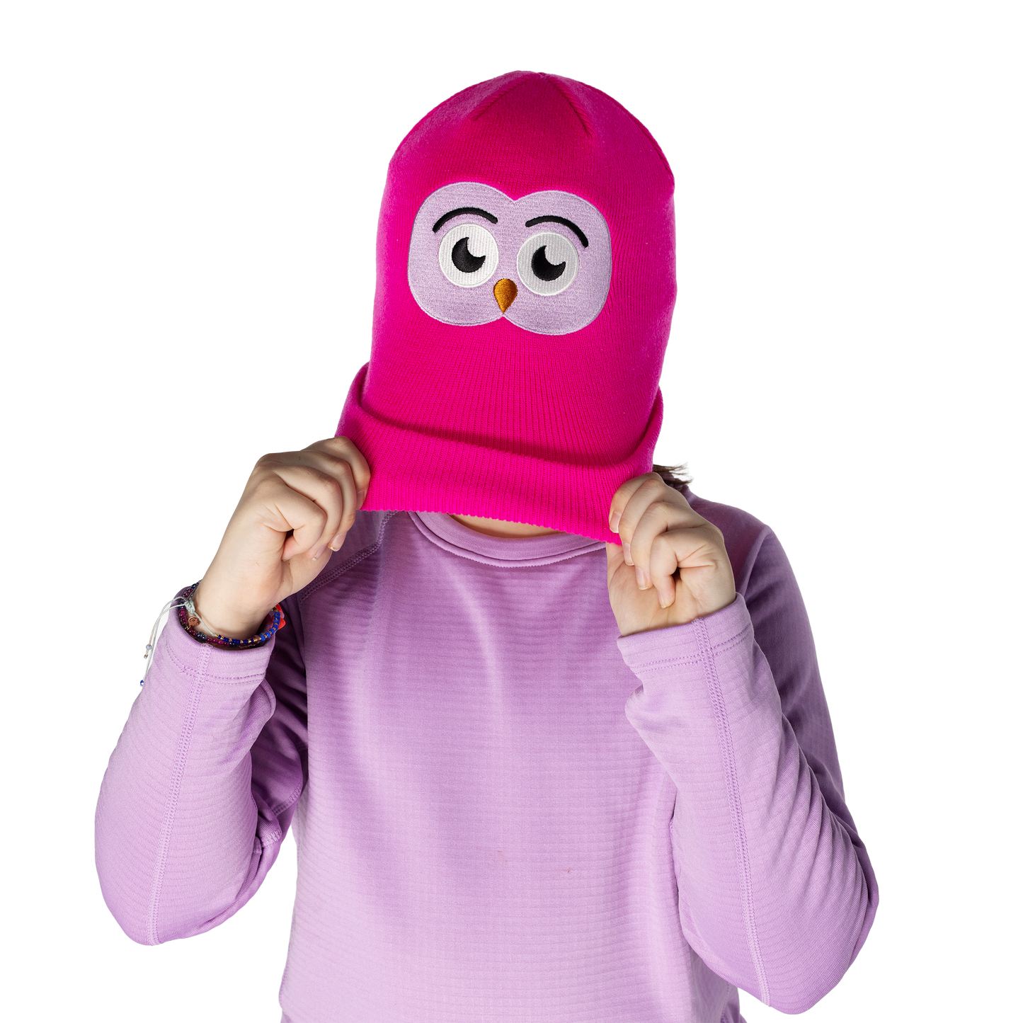 Kids Owlet Beanie - Hot Pink
