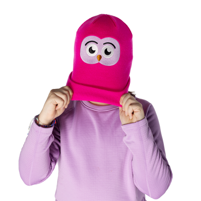 Kids Owlet Beanie - Hot Pink