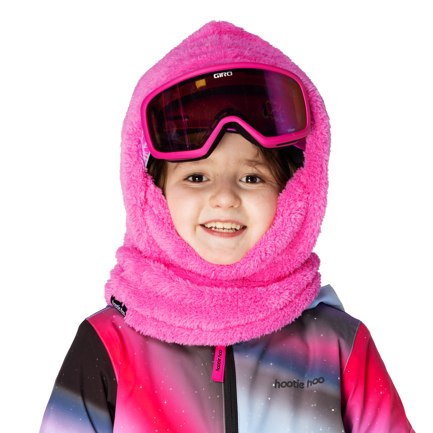 Kids Kozy Fleece Hood - Hot Pink