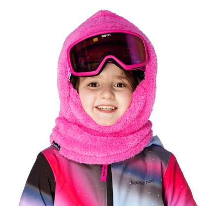 Kids Kozy Fleece Hood - Hot Pink