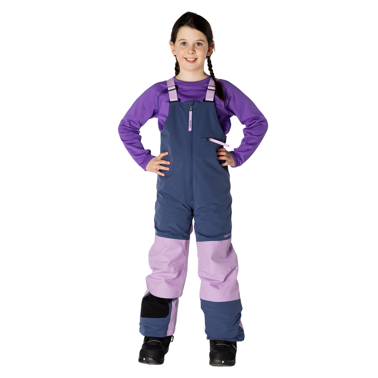 Kids Pinnakle Insulated Bib Snow Pants - Sea Blue/Lavender