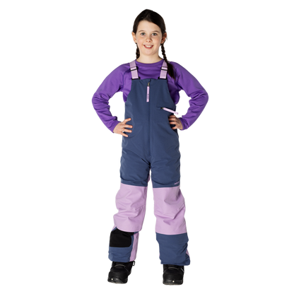 Kids Pinnakle Insulated Bib Snow Pants - Sea Blue/Lavender