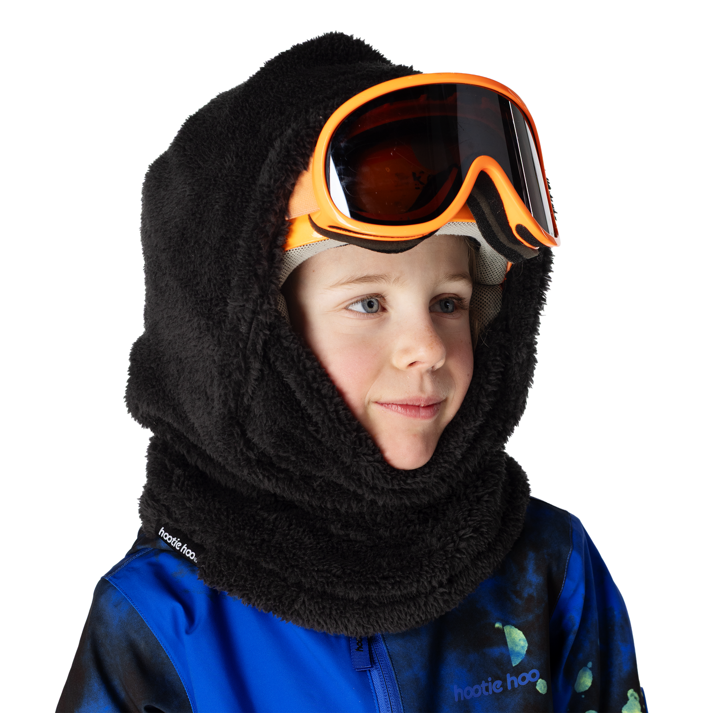 Kids Kozy Fleece Hood - Raven Black