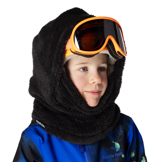 Kids Kozy Fleece Hood - Raven Black