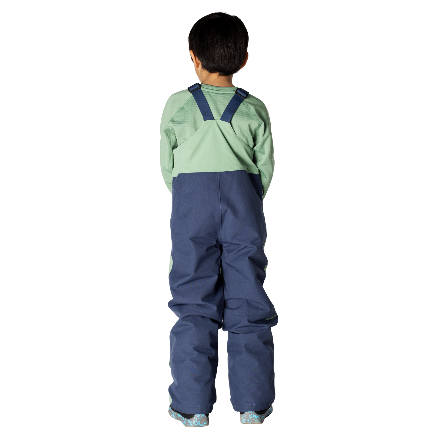 Kids Pinnakle Insulated Bib Snow Pants - Basil/Sea Blue