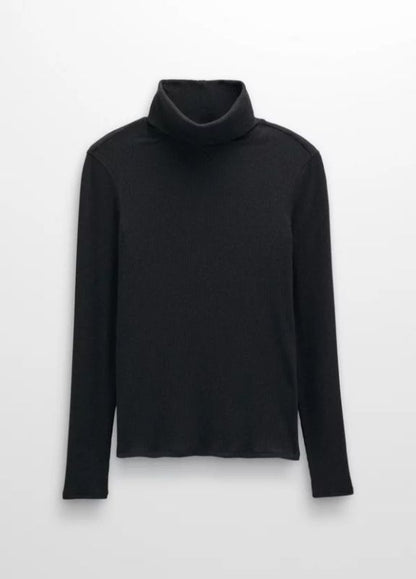Prana - Foundation Rib Turtleneck - Black Heather