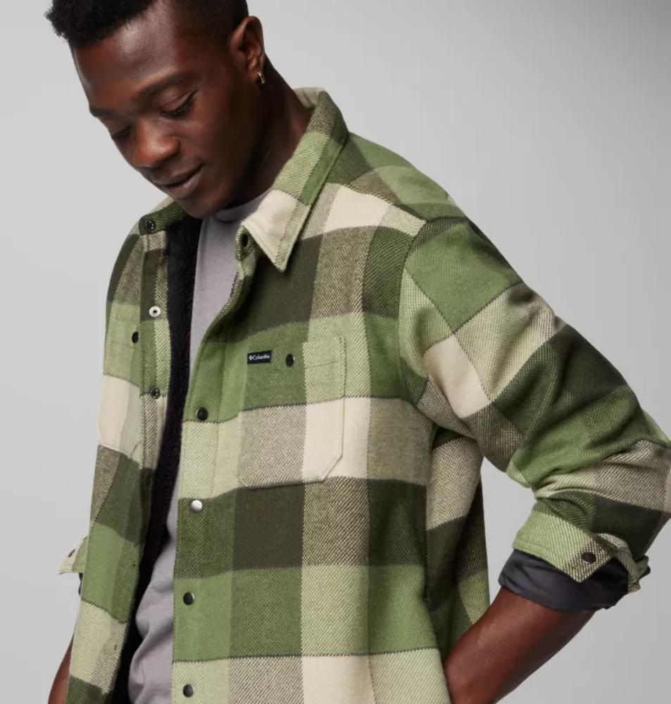 Columbia - Windward II Shirt Jacket - Men's - Canteen Multi Windowpane Check