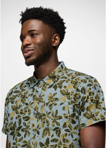 Prana - Lost Sol Printed Short Sleeve Shirt - Thundercloud Seedling