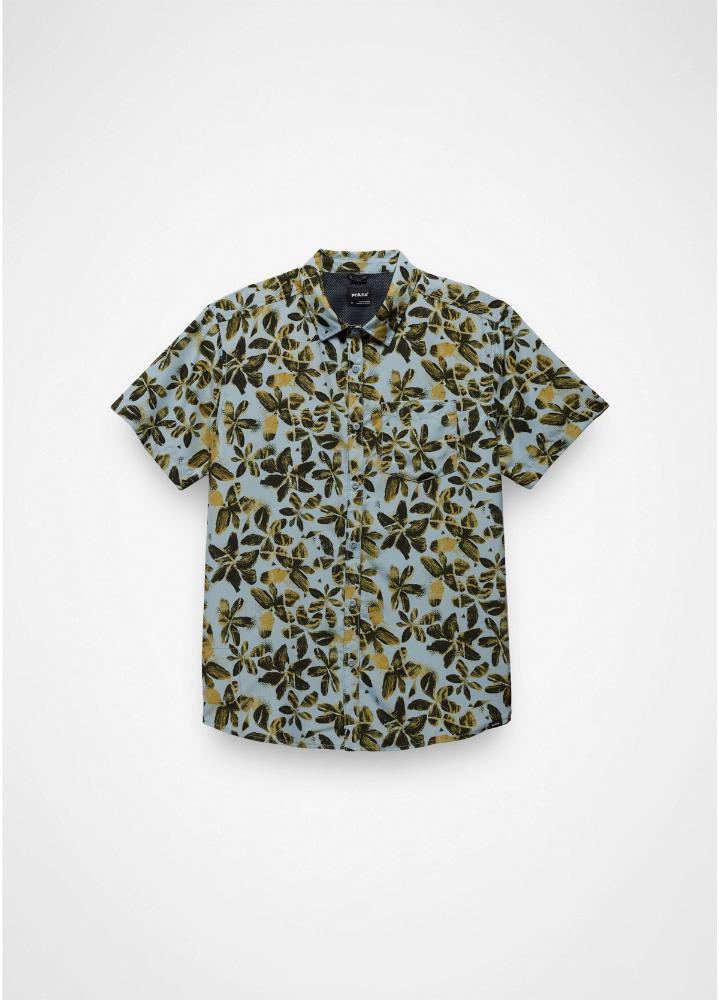 Prana - Lost Sol Printed Short Sleeve Shirt - Thundercloud Seedling
