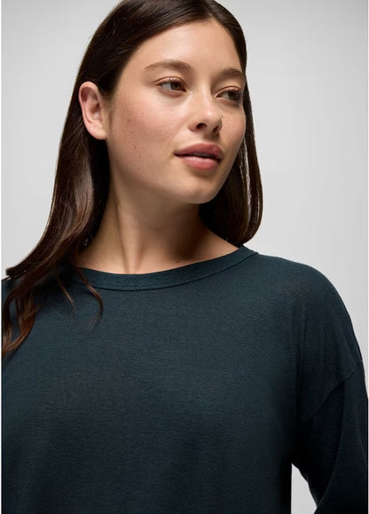 Prana - Cozy Up Long Sleeve Crew - Stormy Night Heather