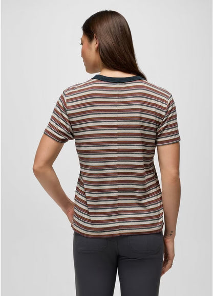 Prana - Cozy Up Short Sleeve Crew - Stormy Night Stripe