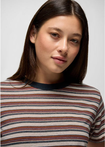 Prana - Cozy Up Short Sleeve Crew - Stormy Night Stripe