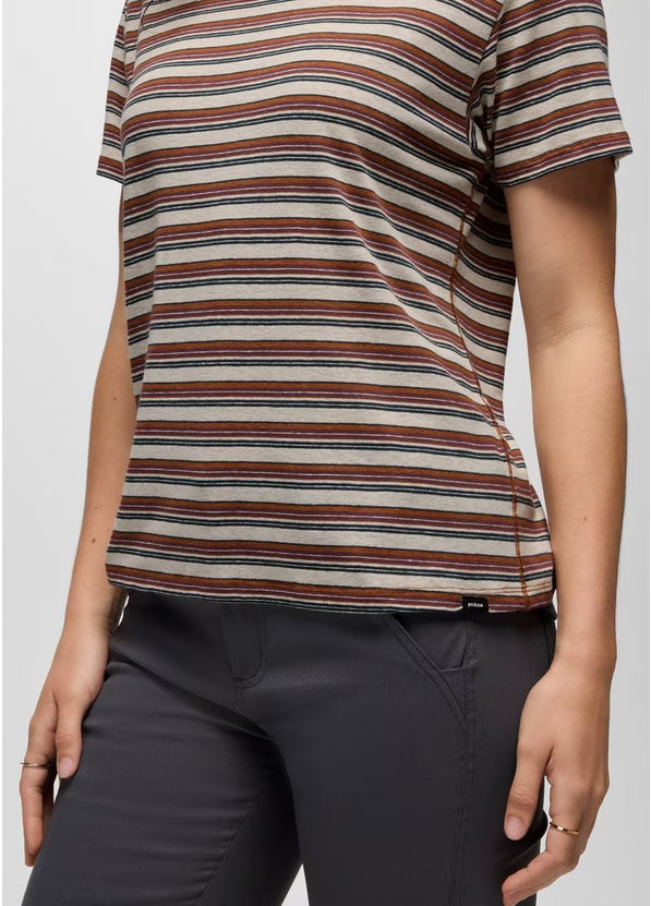 Prana - Cozy Up Short Sleeve Crew - Stormy Night Stripe