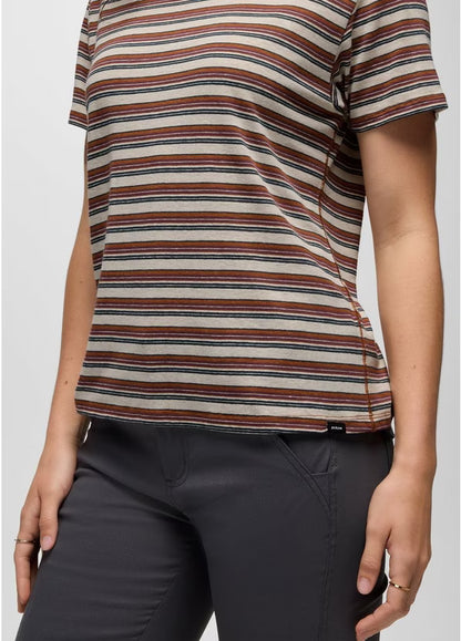 Prana - Cozy Up Short Sleeve Crew - Stormy Night Stripe