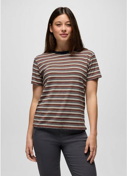 Prana - Cozy Up Short Sleeve Crew - Stormy Night Stripe