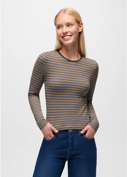 Prana - Lotus Long Sleeve Tee - Long Beach Stripe