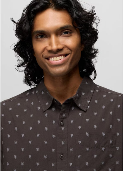 Prana - Metador Short Sleeve Shirt - Basalt Palm Trees
