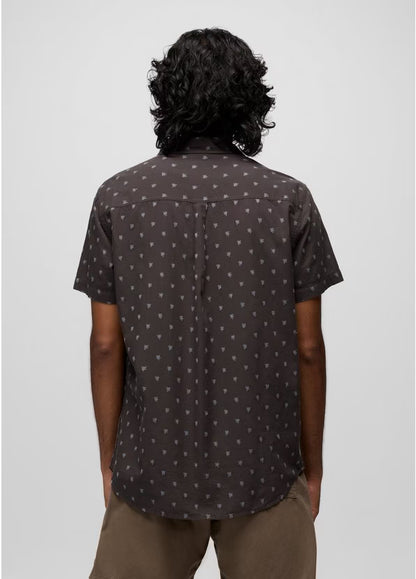 Prana - Metador Short Sleeve Shirt - Basalt Palm Trees