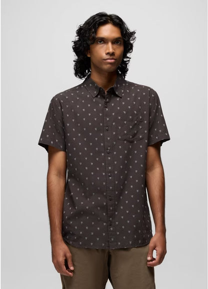 Prana - Metador Short Sleeve Shirt - Basalt Palm Trees