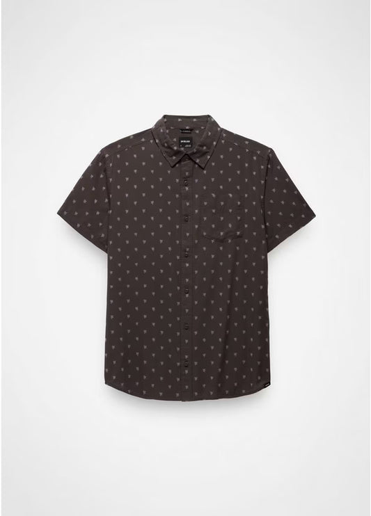 Prana - Metador Short Sleeve Shirt - Basalt Palm Trees