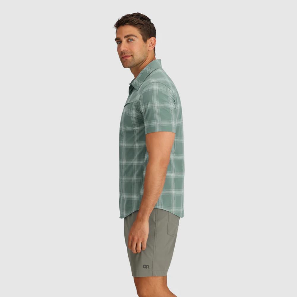 Outdoor Research - Astroman Short Sleeve Sun Shirt - Men's - Ranger Green Plaid
