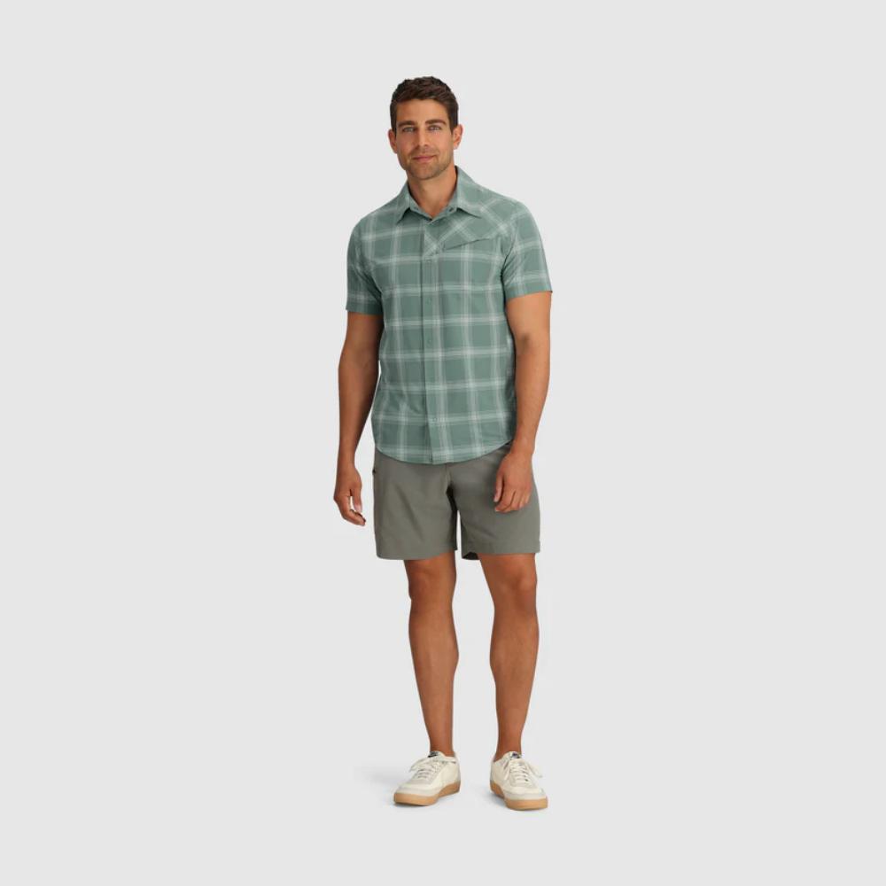 Outdoor Research - Astroman Short Sleeve Sun Shirt - Men's - Ranger Green Plaid