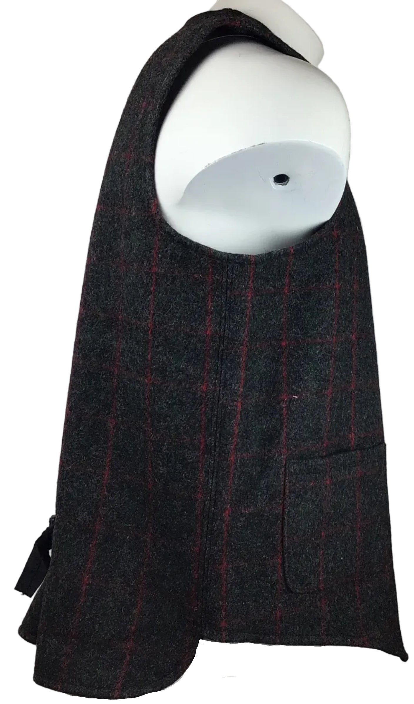 Johnson Woolen Mill Wool Vest Men XXL/Tall Grey/Red