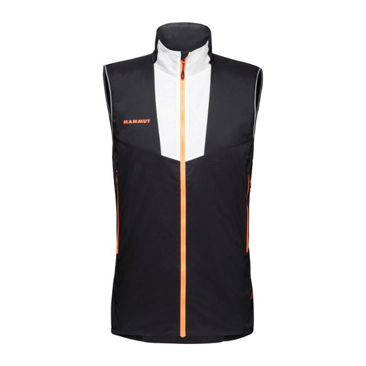 Mammut - Rime Light In Flex Vest - Men's - Black-White-Vibrant Orange