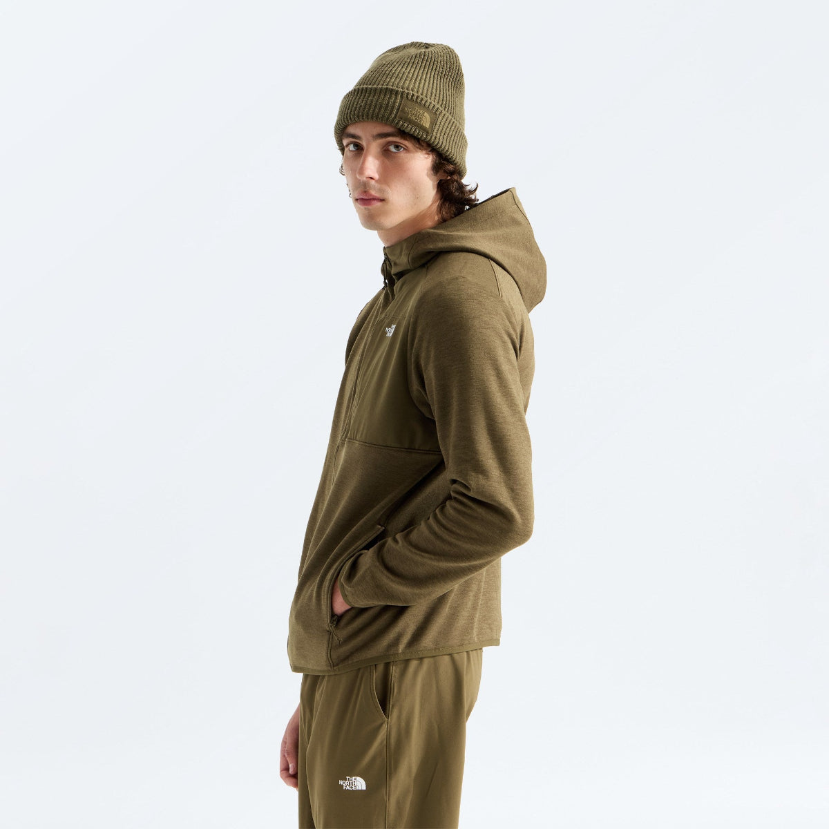 The North Face - Men's TNF Performance Fleece Full Zip Hoodie - Caraway Seed Dark Heather