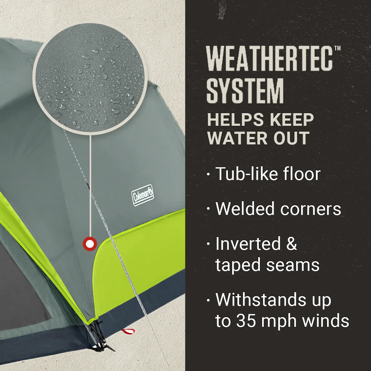 Coleman - Skydome Tent 6P w Screen Room - Rock Grey