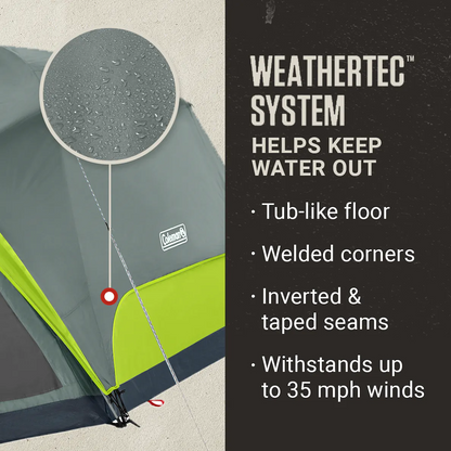Coleman - Skydome Tent 6P w Screen Room - Rock Grey