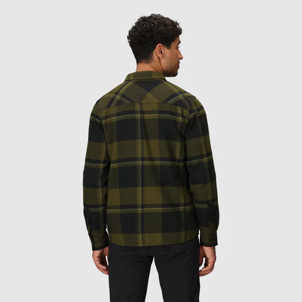 Outdoor Research - Feedback Flannel Twill Shirt - Men's - Dark Olive Plaid