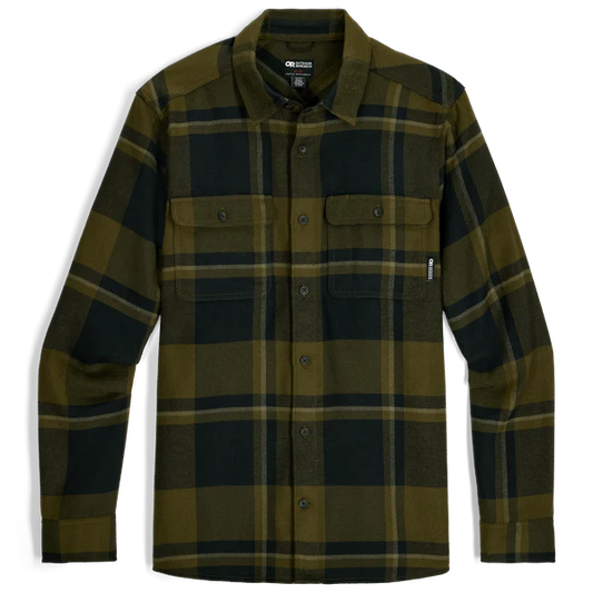 Outdoor Research - Feedback Flannel Twill Shirt - Men's - Dark Olive Plaid