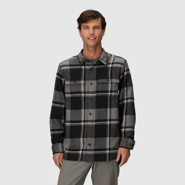 Outdoor Research - Feedback Flannel Twill Shirt - Men's - Black/Pewter Plaid