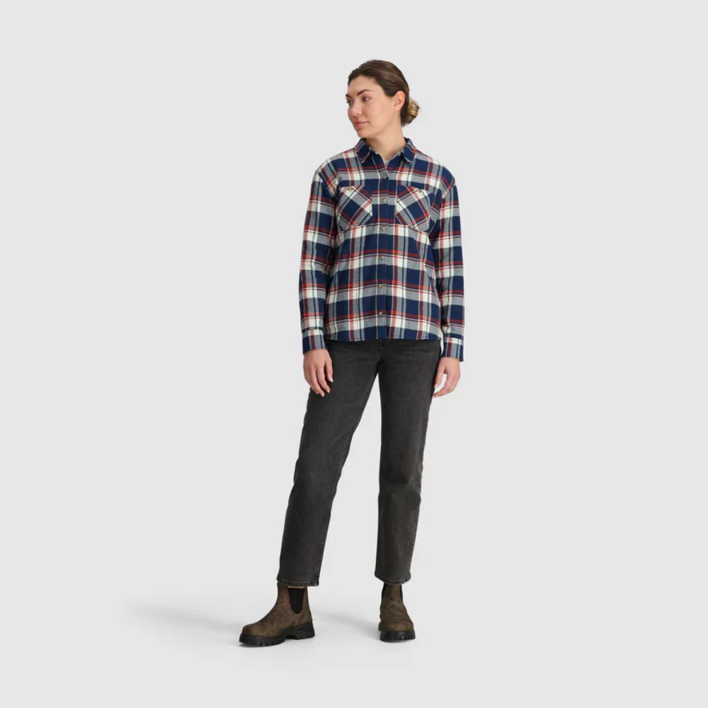Outdoor Research - Feedback Flannel Twill Shirt - Women's - Cenote/Oyster Plaid