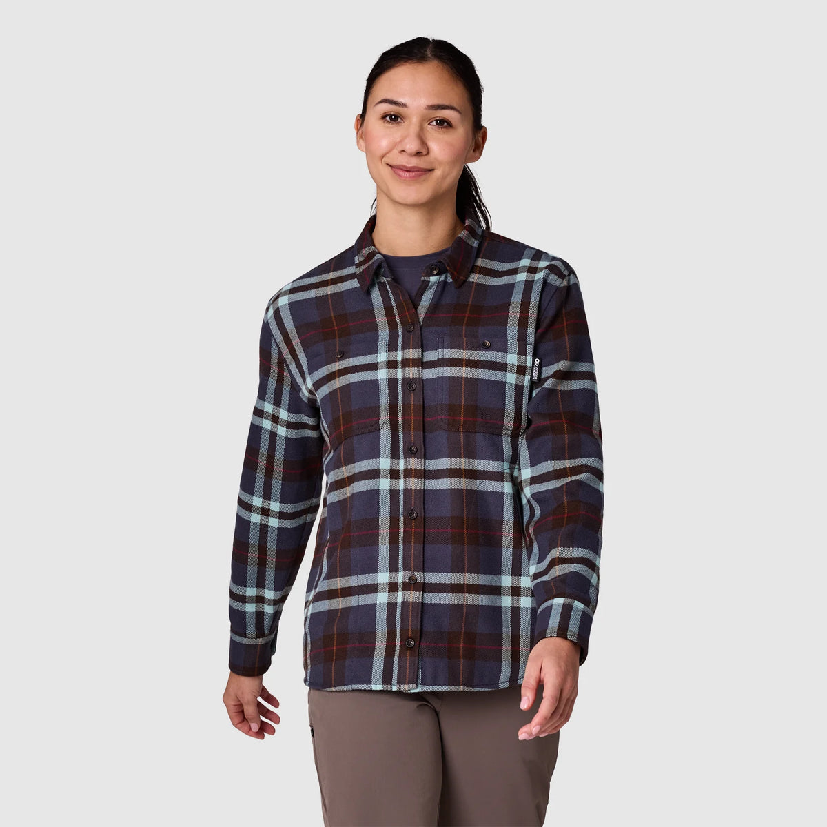 Outdoor Research - Feedback Flannel Twill Shirt - Women's - Smoky Quartz Plaid