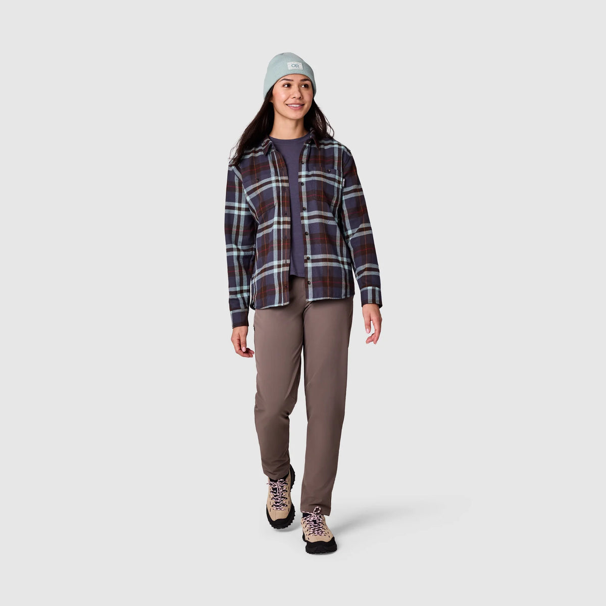 Outdoor Research - Feedback Flannel Twill Shirt - Women's - Smoky Quartz Plaid